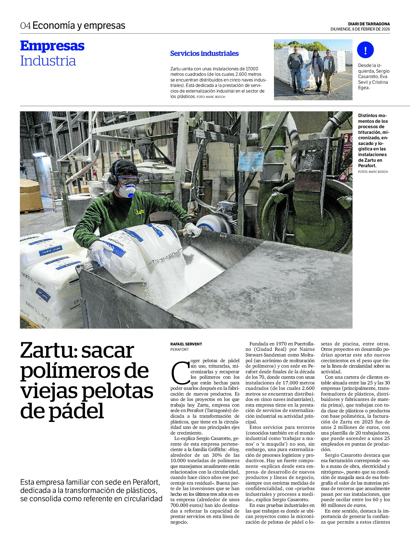 8.02.2026 Zartu: the company that can extract polymers from old padel balls