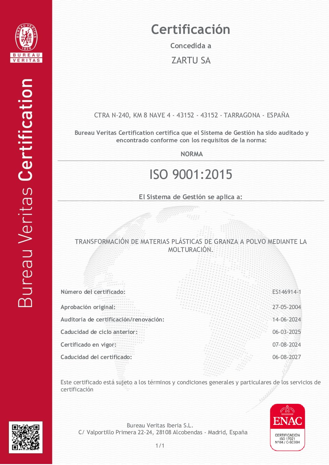 CERTIFICADO ISO 14001 - 06-08-2027